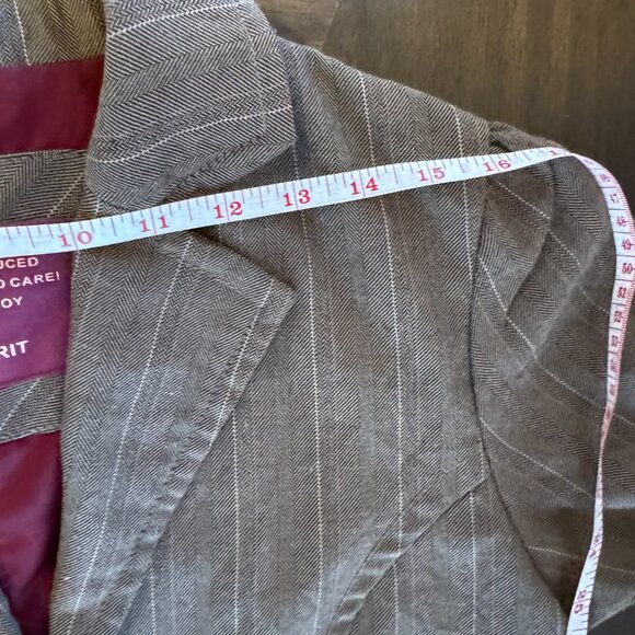 Vintage EDC by Esprit Brown Stripe Crop Short Sleeve Jacket Medium - Picture 7 of 7